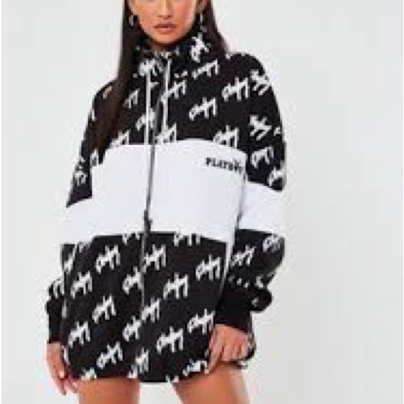 PLAYBOY Sweaters Playboy Zip Through Sweat Dressblack Poshmark